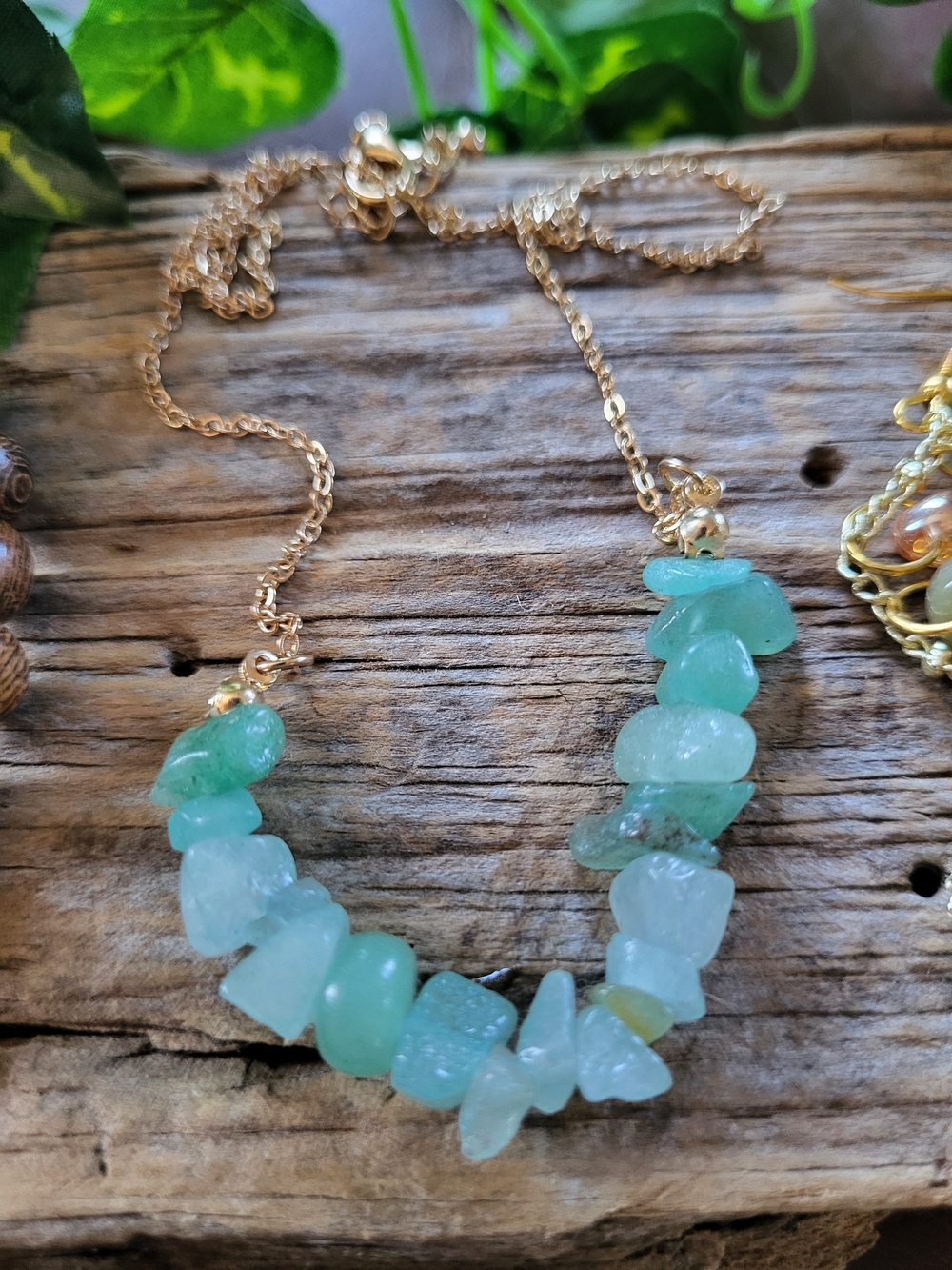 Adventurine Stone Chip Necklace